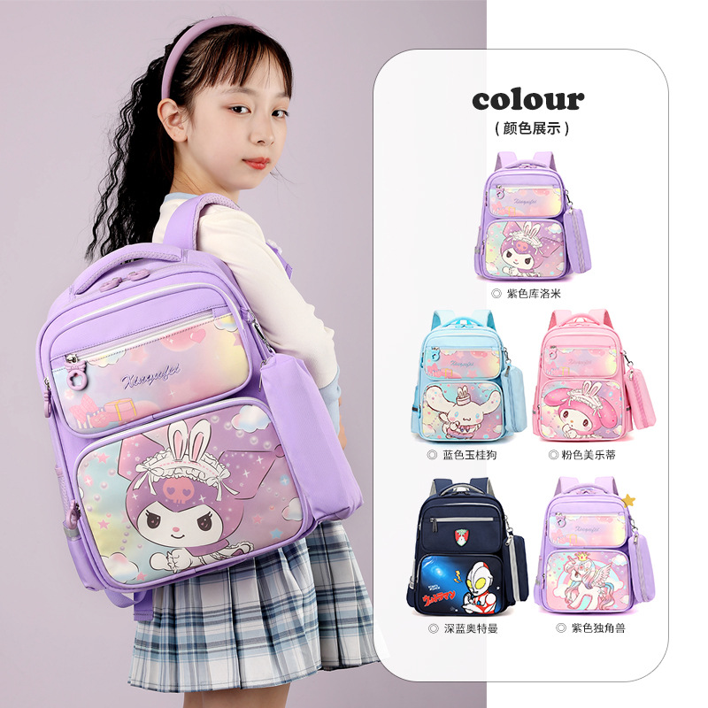 The new cross-border Kulomi schoolbag is lightweight for children. It is a large Ultraman backpack for primary school students in grades 23 to 45 Application Scenario