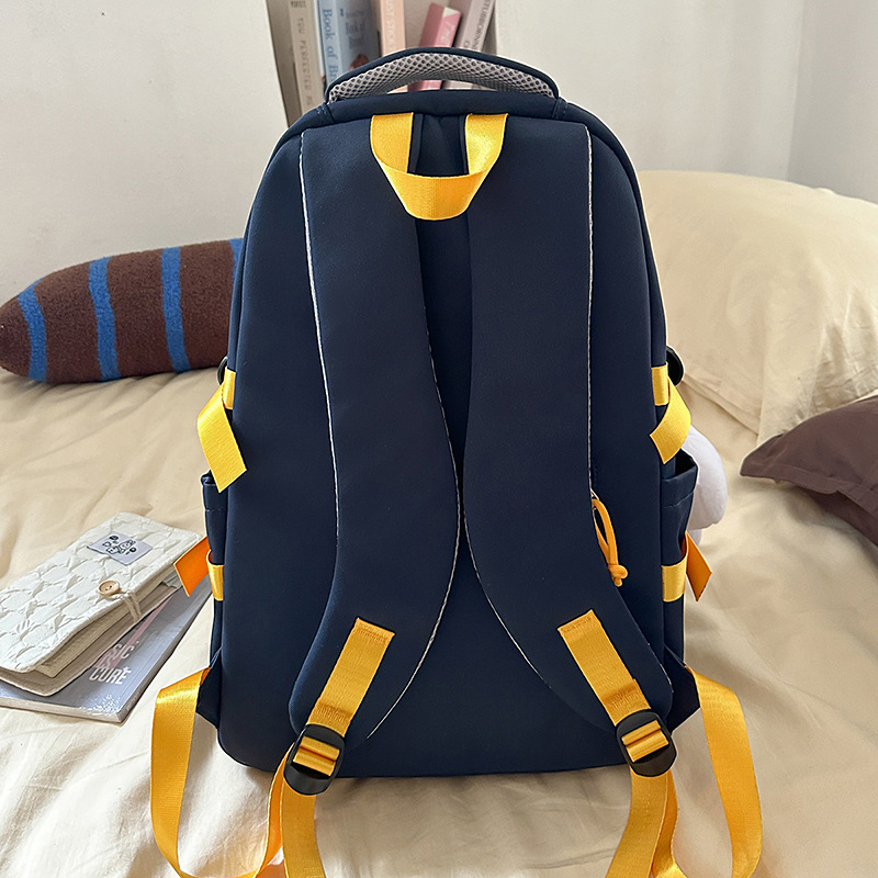 A new Korean-style ins casual and simple letter-themed large capacity backpack for couples and college students to travel easily Specification drawing