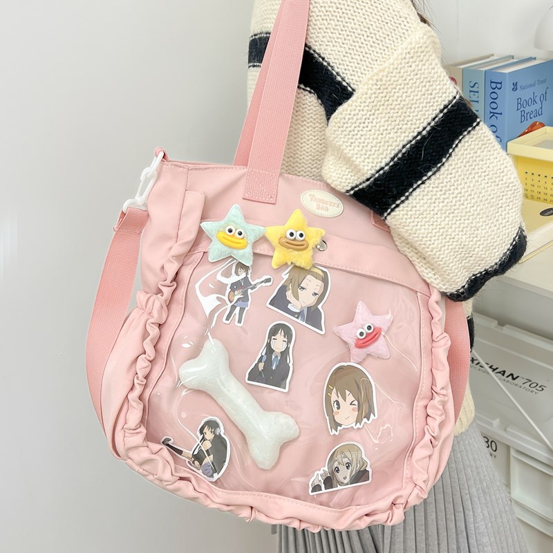 Japanese-style light and simple single-shoulder bag, comic exhibition 2D pain bag, student class niche crossbody bag, solid color handbag full figure