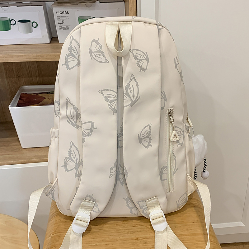 Japanese-style inS-style forest-themed butterfly flower travel backpack, casual and versatile backpack for junior and senior high school students Specification drawing