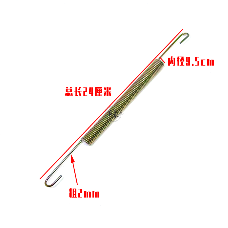 Electric tricycle foot brake return tension spring, brake tension spring, thickened tension spring, bracket spring, spring support spring, foot brake spring Specification drawing