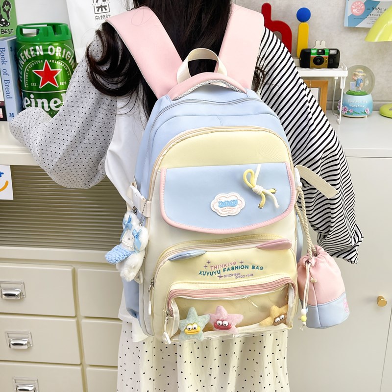 Dopamine large-capacity multi-compartment backpack with pain-relieving layers for a laid-back travel style, versatile waterproof backpack full figure