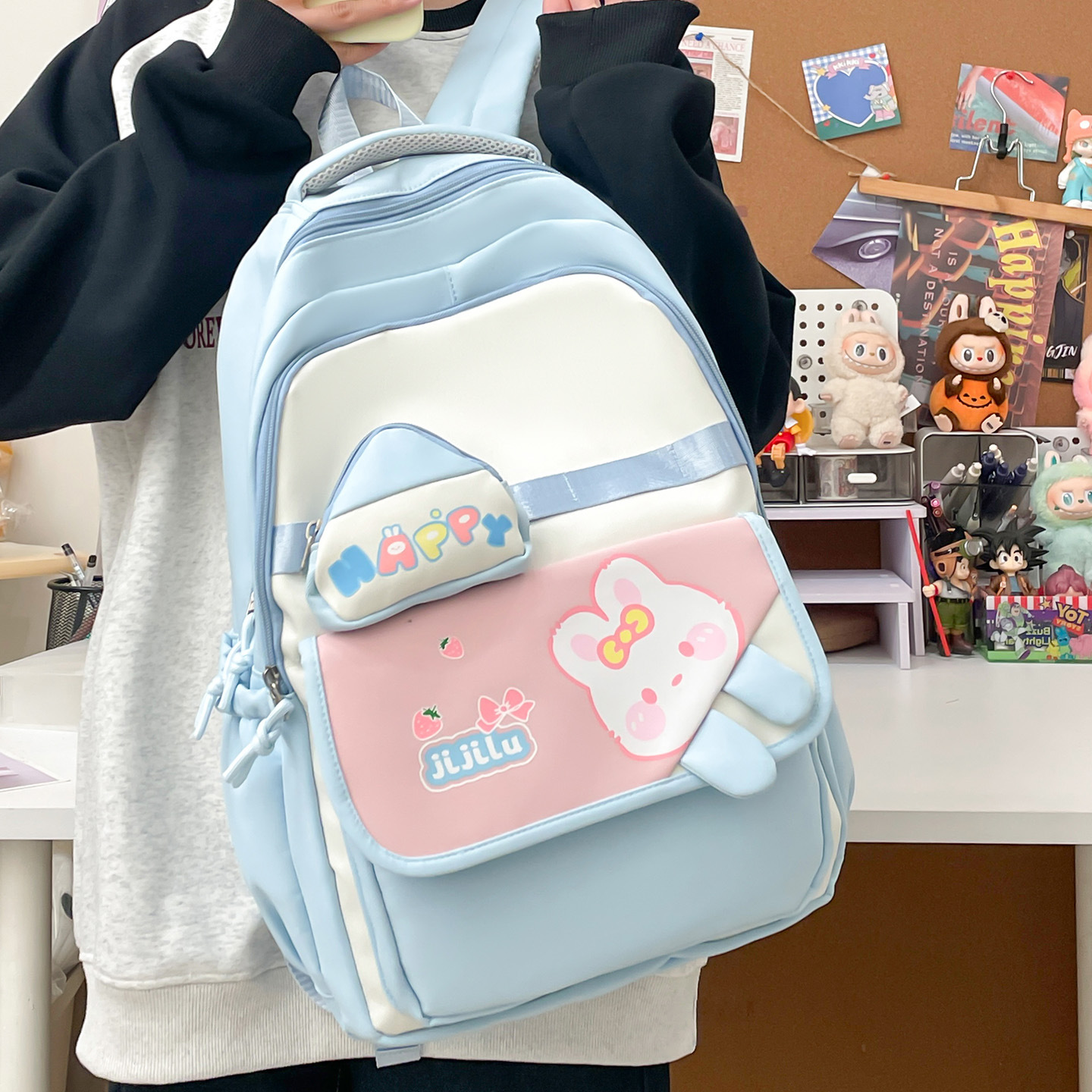 Color-blocking schoolbag for girls, cute for primary school students, large capacity for junior high school girls, high appearance level, fresh and light for college students Application Scenario