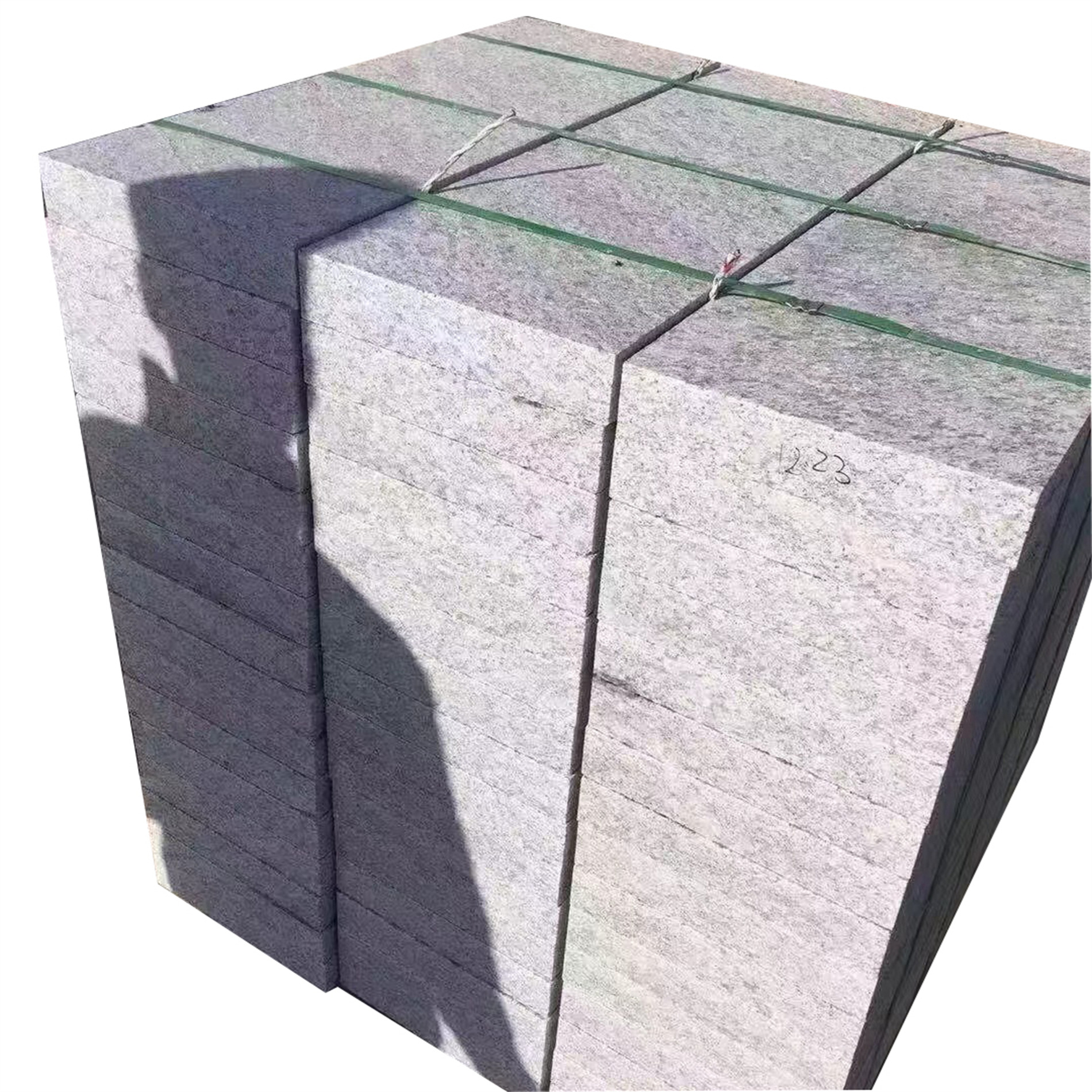 Granite flamed slab, sesame grey, lychee surface floor paving stone, smooth surface 3cm grey and granite stone slab square paving stone Item Picture