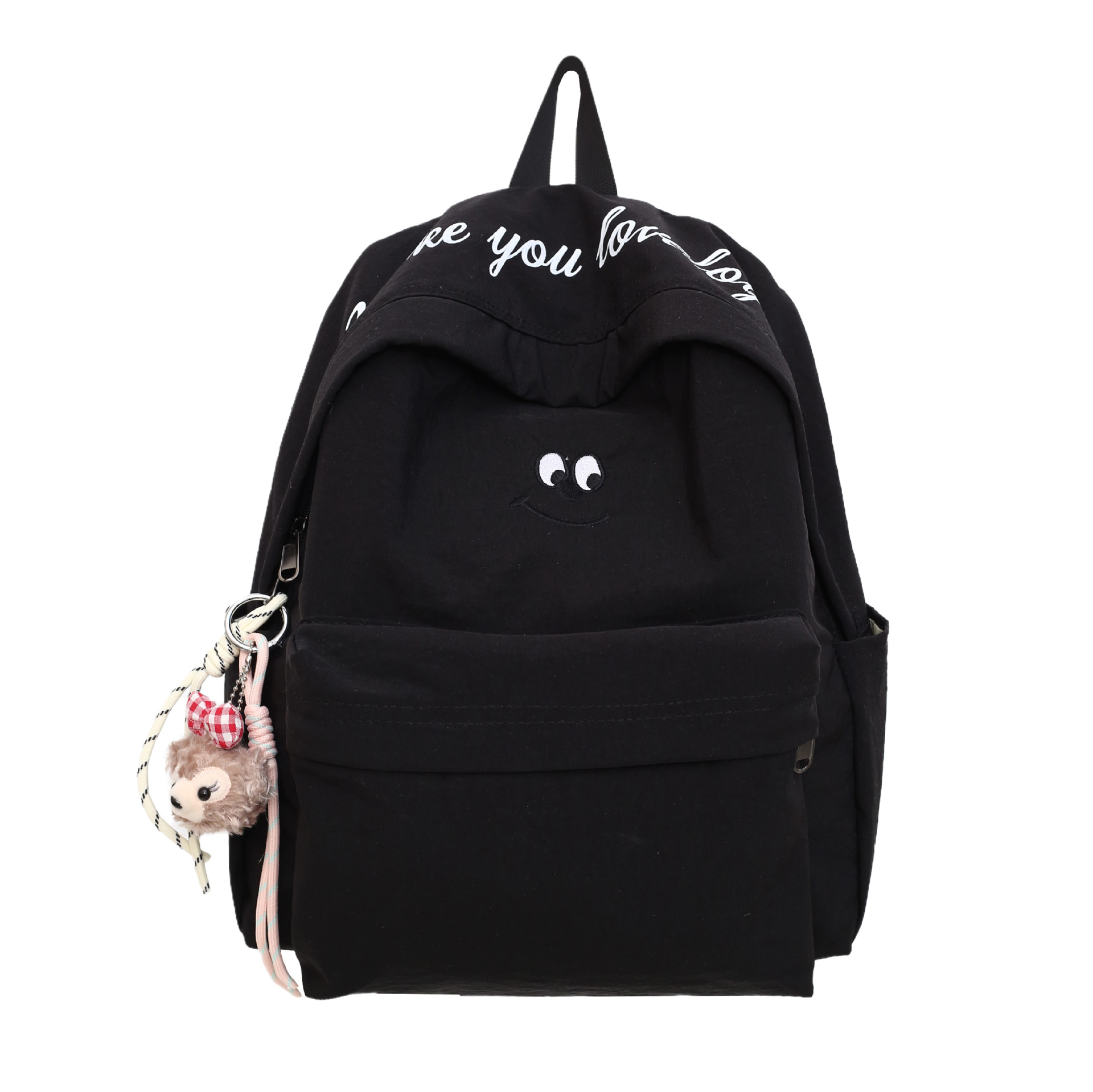 2025 New large-capacity student schoolbag, fashionable smiley face, simple and casual backpack, outdoor travel burden reduction backpack Item Picture