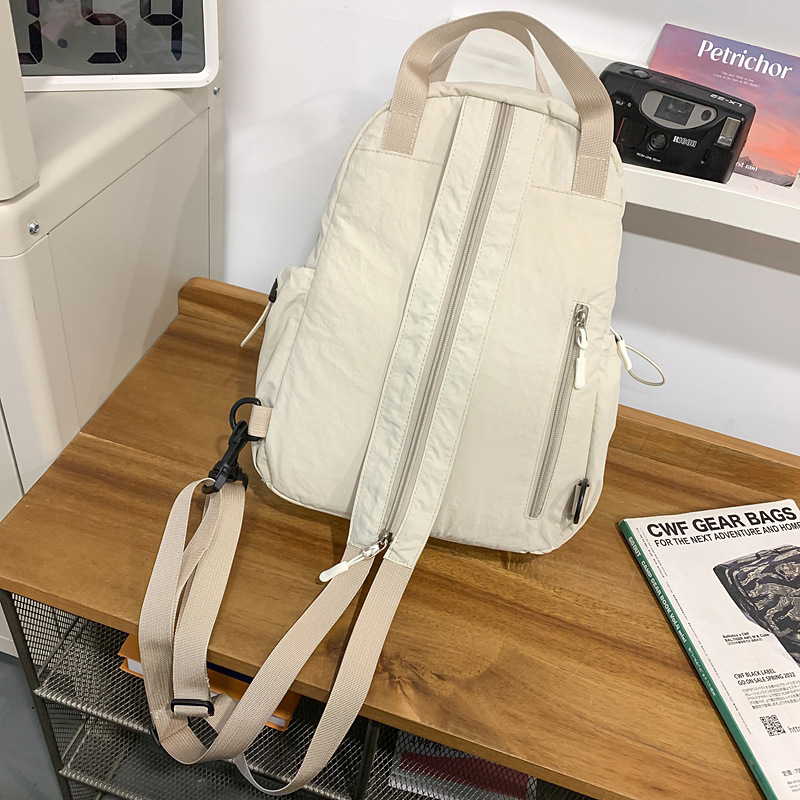 Multi-functional, simple and solid-color backpack for women, 2025 new style outdoor travel and mountaineering small backpack, single-shoulder bag, chest bag for men Specification drawing