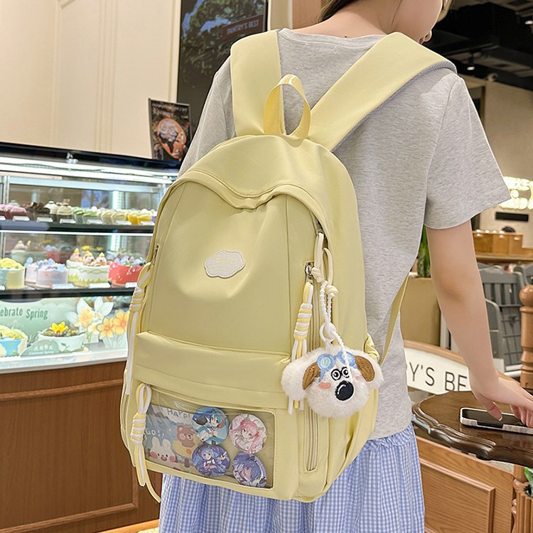 The 2025 new high-appearance-level college style backpack for class, the transparent and painful forest-style sweet backpack full figure
