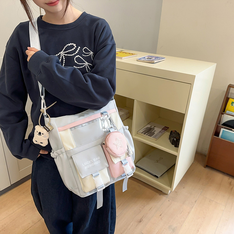 New Japanese-style cute tutorial bag, soft girl transparent pain bag, large-capacity versatile single-shoulder bag for junior and senior high school students details Picture