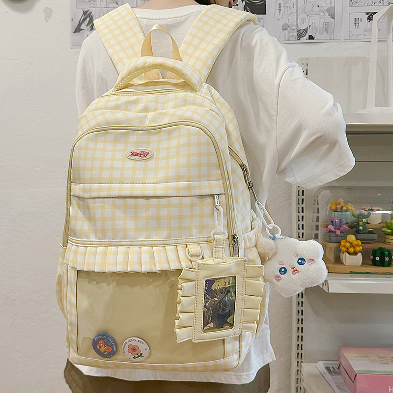 A new Japanese-style high-appearance-level, fresh and sweet 2D "smug pain bag" for girls, a large-capacity backpack for junior and senior high school students details Picture