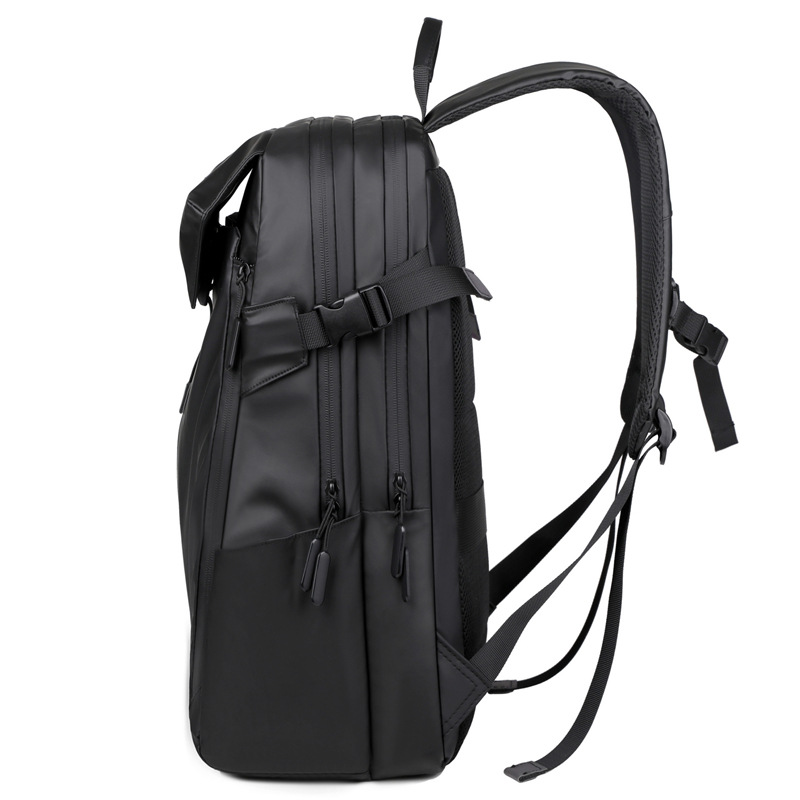 Cool and water-repellent leather film backpack, lightweight and large-capacity travel business backpack, commuting backpack, cycling backpack details Picture