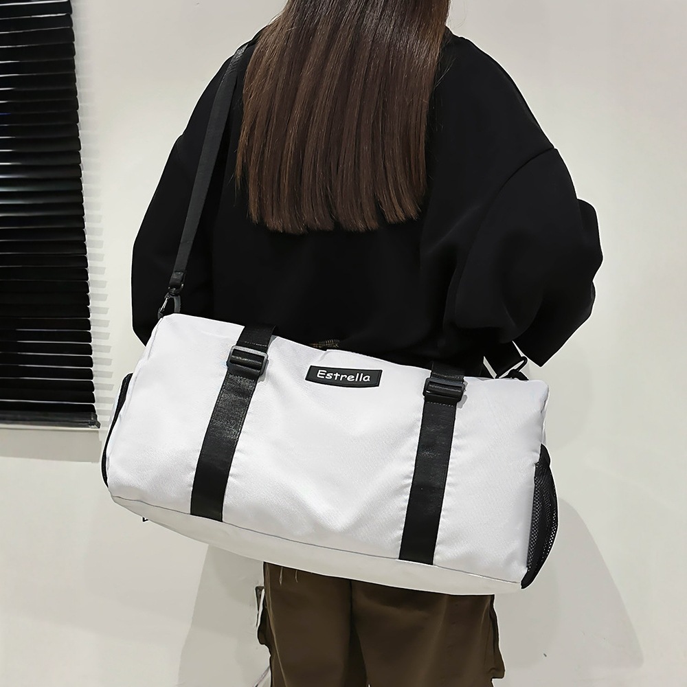 New Korean-style fashionable travel bag for men and women, large-capacity short-distance business trip luggage storage bag, trendy casual fitness bag full figure