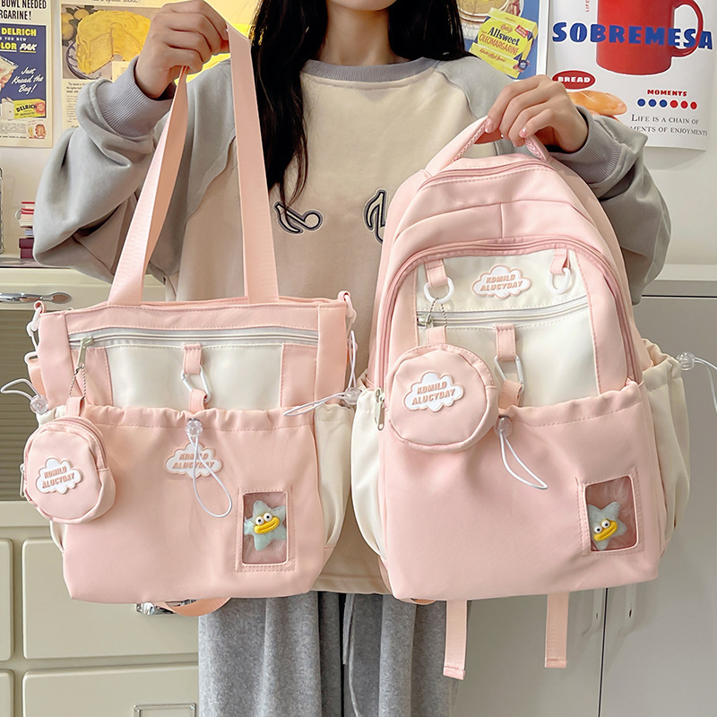 High appearance level soft girl backpack, small ins mini bag, two-piece backpack for female college students' spring outing full figure