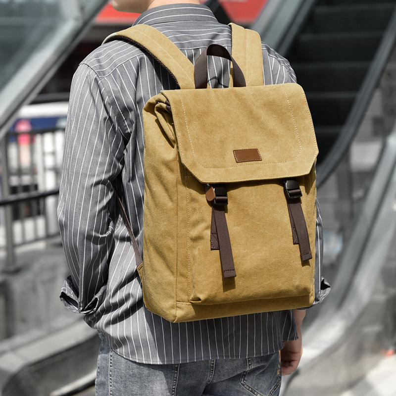 New men's backpacks, American casual computer bags, travel canvas bags, college and junior high school students' schoolbags Specification drawing