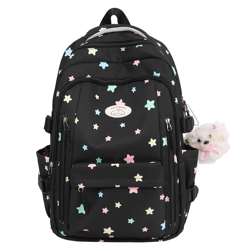 The new Japanese-style ins high-appearance-level fresh, sweet and cute star backpack is a large-capacity backpack for junior and senior high school students Item Picture