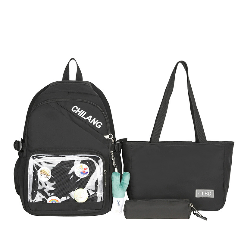 New large-capacity schoolbag for junior and senior high school students, Korean style ins style, versatile, simple and fashionable backpack, casual single-shoulder bag Item Picture