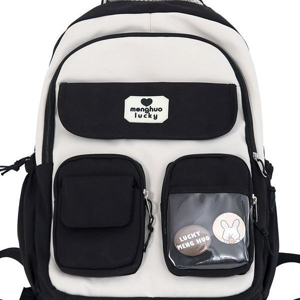 A new cute Korean-style campus Instagram backpack for girls, a large-capacity, sturdy and durable wide-shoulder strap backpack for primary and secondary school students Item Picture