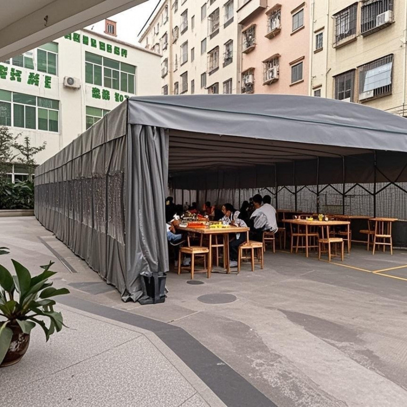 Sliding awning, outdoor mobile tent, retractable food stall, night snack shed, large warehouse canopy, parking shed - free shipping for one piece Application Scenario