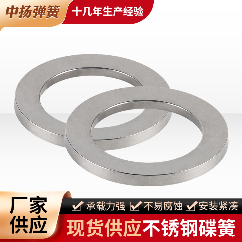 Special spindle clearance compensation spring for pre-tightening stainless steel disc spring bearings full figure