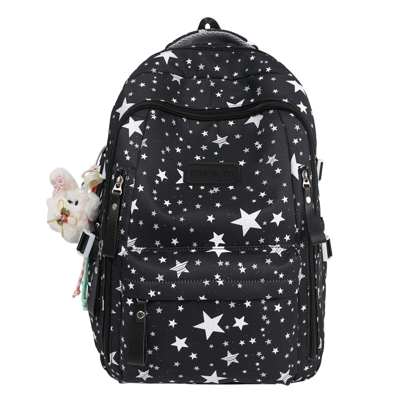 A new high-appearance-level, fresh and sweet star and moon backpack from Japanese Instagram, a casual and lightweight backpack for junior and senior high school students Item Picture