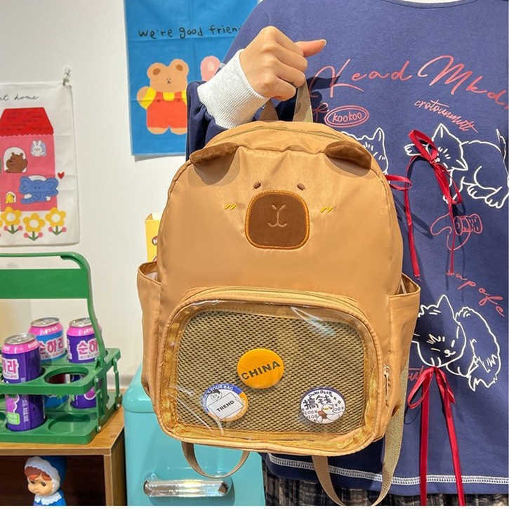 New cute cartoon kindergarten adorable little backpack, cute little pig with personality, sweet and cool girl shopping bag full figure