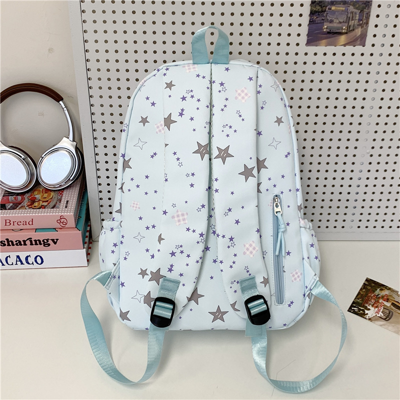 The new forest-themed ins high-appearance-level fresh, sweet and cute star backpack is a light and simple backpack for junior and senior high school students Specification drawing