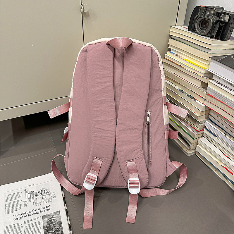 A new high-appearance-level, fresh and sweet backpack from Forest-themed ins, featuring a color-blocking, lightweight and large-capacity backpack for mountain climbing and travel Specification drawing