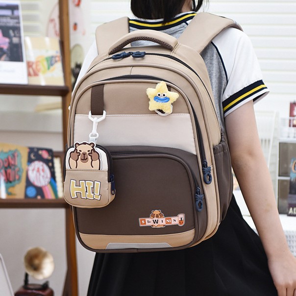 Cute cartoon schoolbags for boys and girls in kindergartens. Lightweight, water-repellent and transparent backpacks for girls and children aged 3-6 details Picture