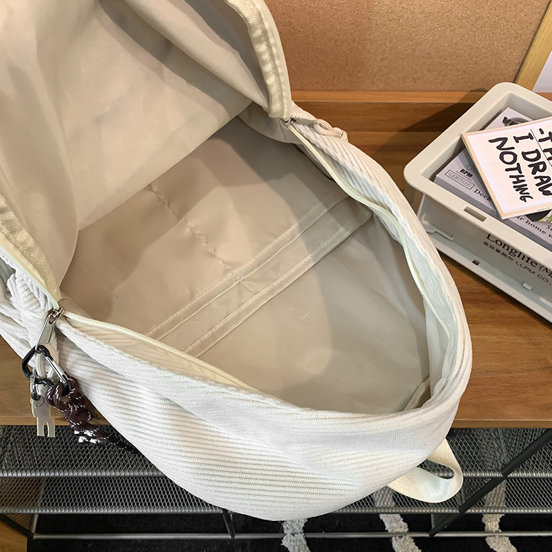 Japanese-style Instagram cute cartoon embroidered schoolbag for girls, Korean-style Instagram corduroy artistic style primary school backpack Application Scenario