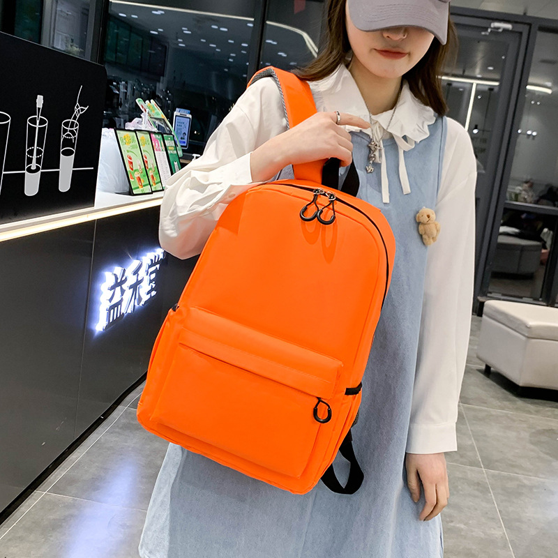 The schoolbag can be customized as a simple and solid-color LOGO backpack for primary school students, a large-capacity advertising backpack for outdoor leisure for both men and women details Picture