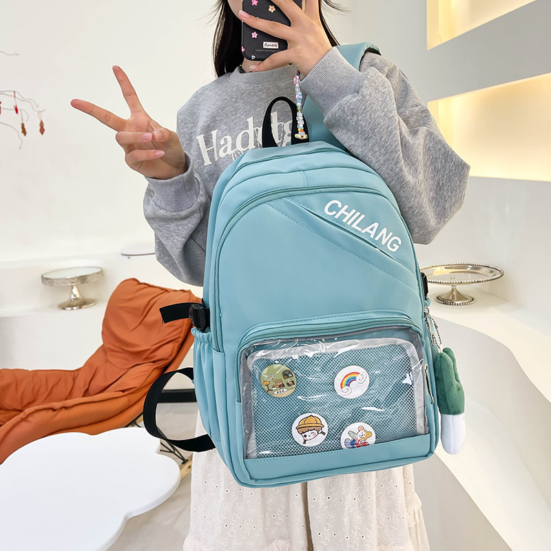 New large-capacity schoolbag for junior and senior high school students, Korean style ins style, versatile, simple and fashionable backpack, casual single-shoulder bag full figure