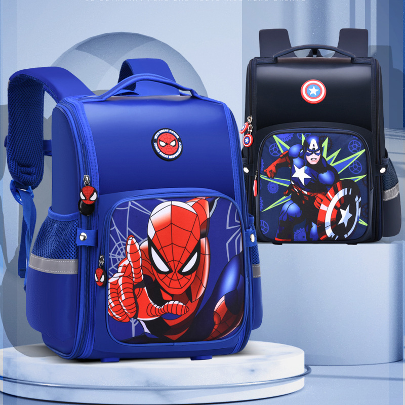 Cartoon Spider-Man children's schoolbag for primary school students, Grade 1-6 boys' backpack for reducing burden and protecting spine full figure
