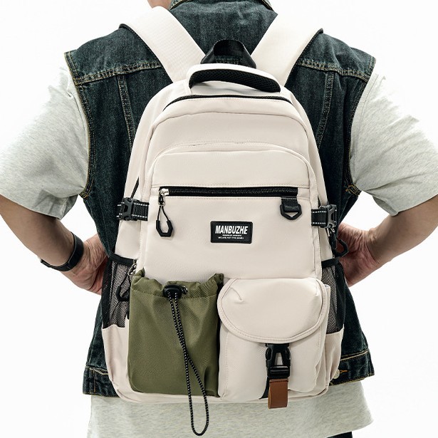 The new mountain-style workwear is trendy and cool. Cross-border backpacks for men are simple and sturdy, with multiple compartments and large capacity details Picture