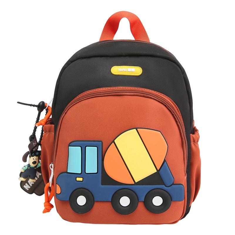 New cute cartoon toy car schoolbag for kindergarten boys, a casual ultra-light backpack for students in grades 1-3 Item Picture