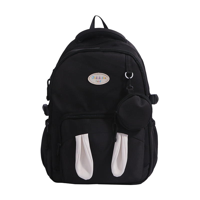 A new high-appearance-level Japanese ins fresh, sweet and cute rabbit-ear backpack with a color-blocking large capacity for girls Item Picture