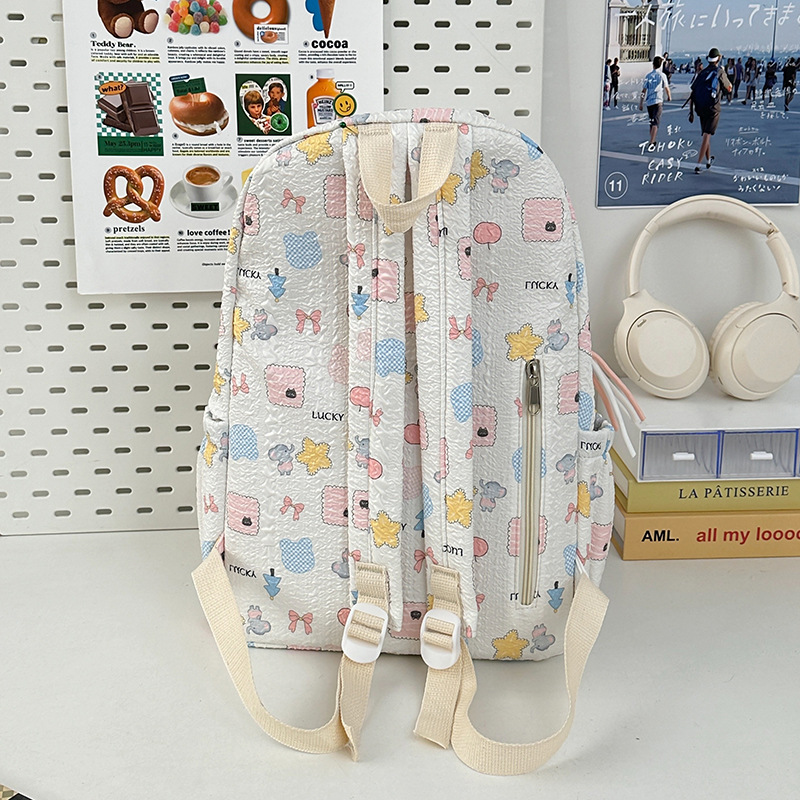 Japanese-style high-appearance-level college student backpack, Instagram cute large-capacity soft girl backpack, versatile travel backpack Specification drawing