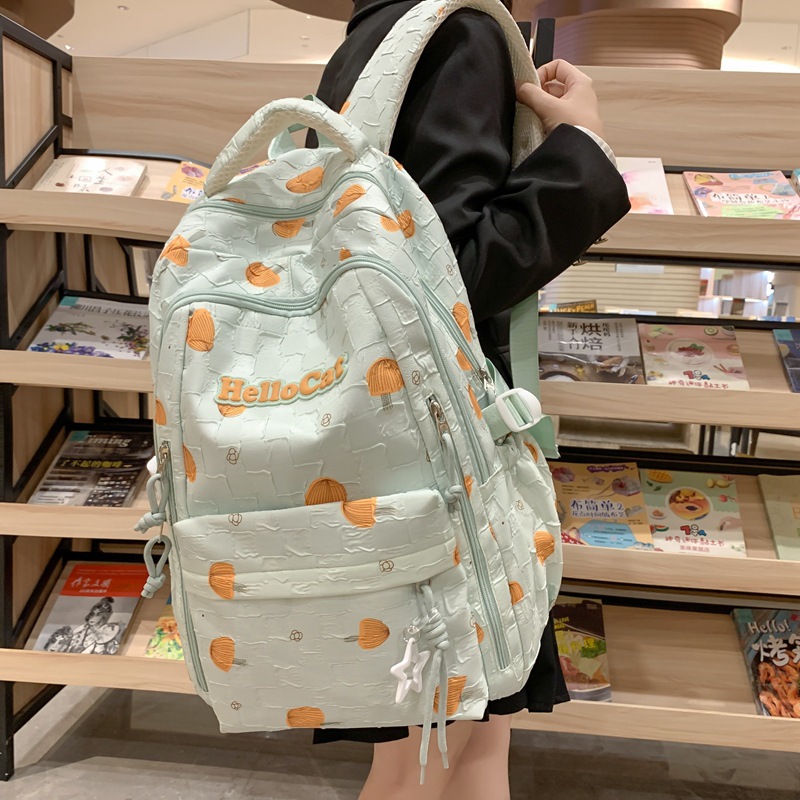 Korean version of ins cute and soft girl printed backpacks, Harajuku ulzzang Japanese style sweet primary and secondary school student backpacks full figure
