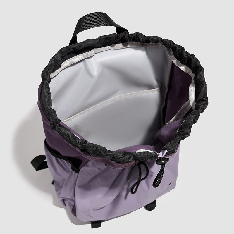 Drawstring pocket sports travel backpack for men, lightweight outdoor hiking and mountain climbing bag, college student schoolbag for women Application Scenario