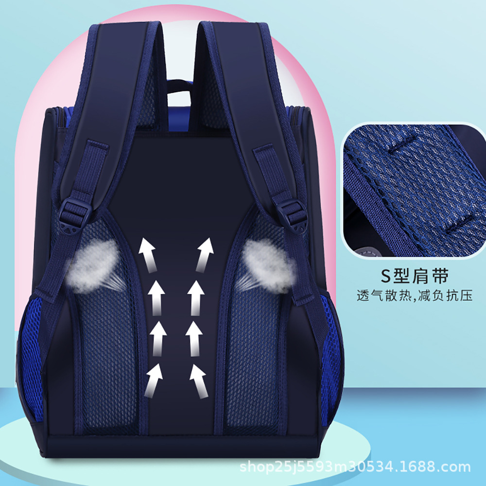 Wholesale of children's schoolbags, Korean version for primary school students, boys from three to six, and girls in the first grade of kindergarten, with printed characters and logos details Picture