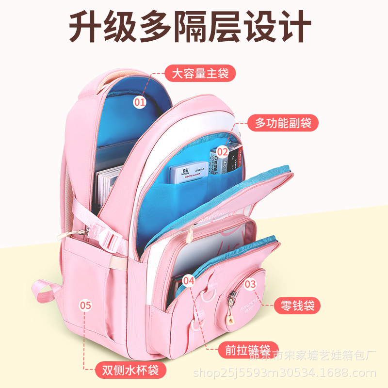 Primary school campus series large-capacity schoolbags, casual and lightweight backpack for junior and senior high school students, children's schoolbags details Picture