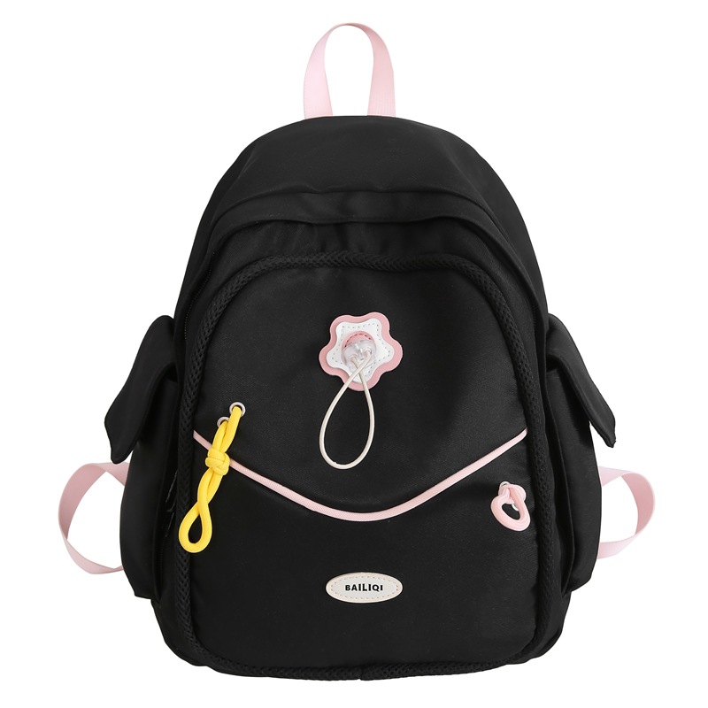Sweet-style small schoolbag, Japanese-style primary school students' fashionable and trendy simple backpack, forest-style soft girl cute solid color backpack Item Picture