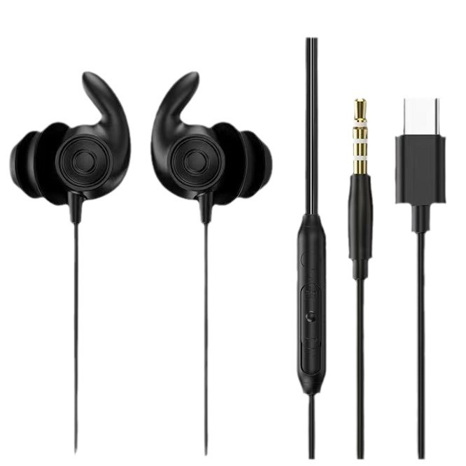 New sleep headphones, silicone in-ear wired control with microphone, sleep Type-C earplugs manufacturer wholesale headphones Item Picture