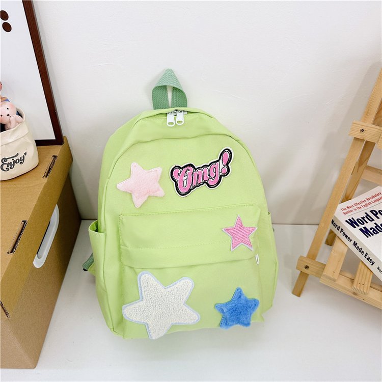 New kindergarten schoolbag, cute star backpack for children, girl student backpack, large capacity, lightweight snack bag details Picture