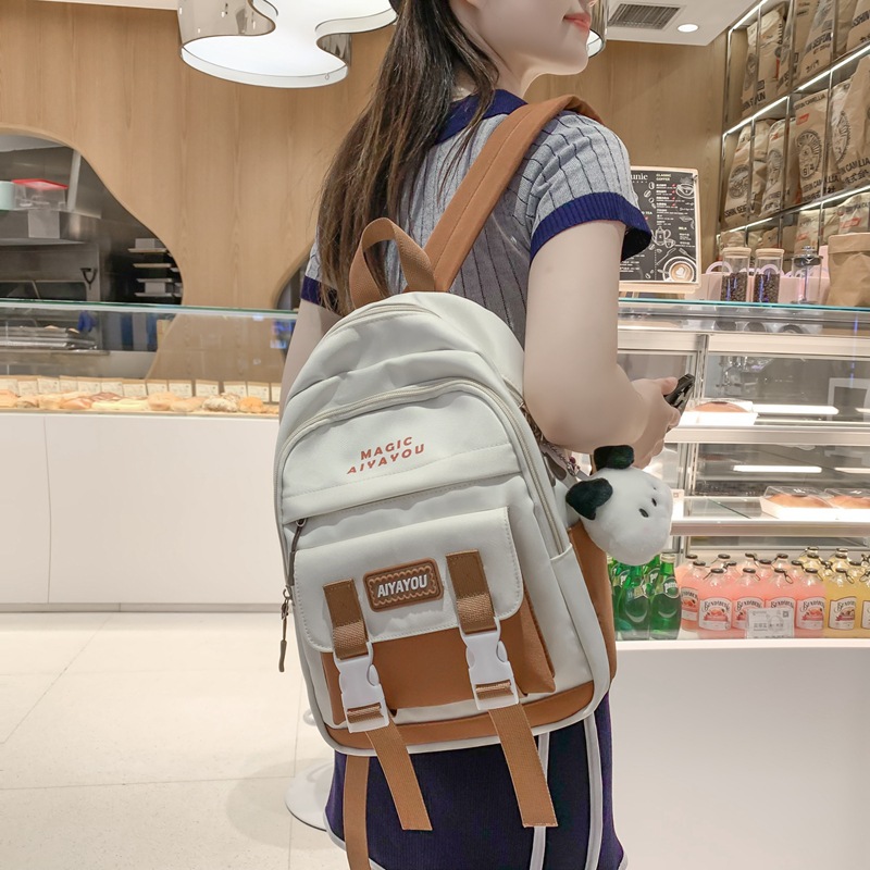 Color-blocked ins forest-themed schoolbag, a small backpack for girls commuting and shopping, a mini Korean-style children's travel backpack details Picture