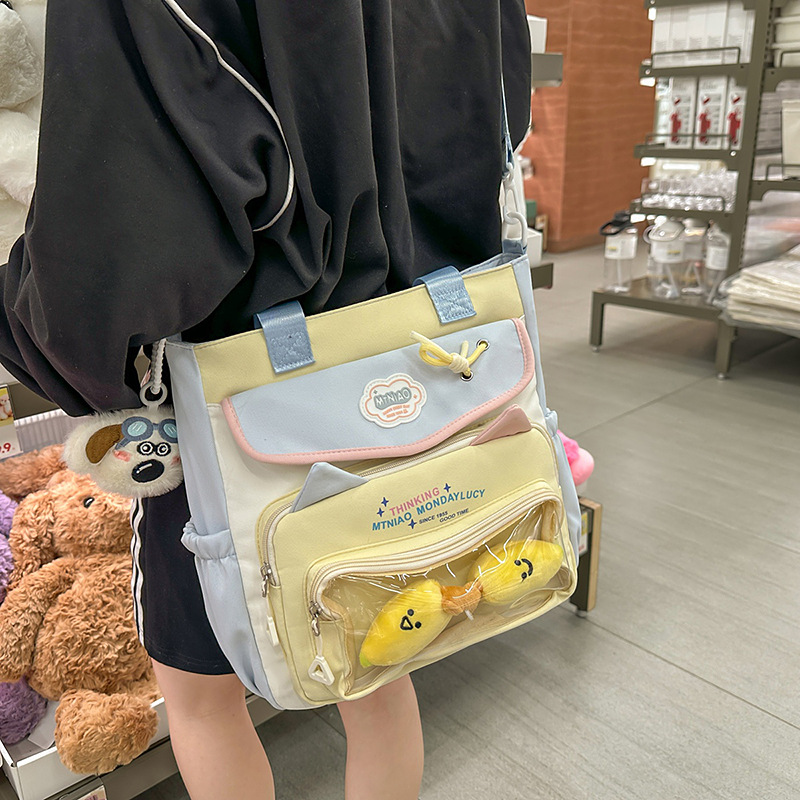 The 2025 new Japanese-style ins cute, high appearance level, large-capacity tutorial bag, versatile, casual, light and sweet single-shoulder bag details Picture