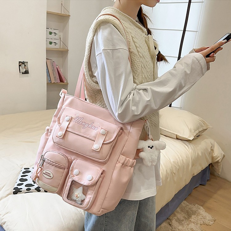 Korean version of ins large-capacity backpack, niche design, casual, versatile and fashionable single-shoulder bag, class commuting and tutorial backpack full figure
