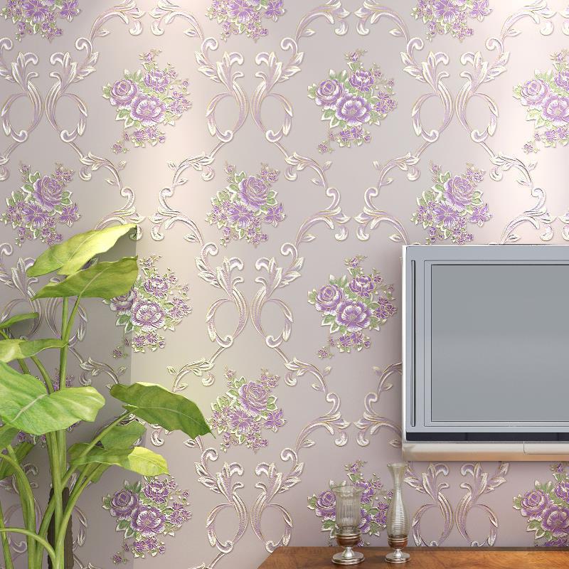 Factory wholesale wallpaper, self-adhesive non-woven fabric 3d European-style country large flower bedroom, living room, wedding room self-pasting full coverage wallpaper Specification drawing