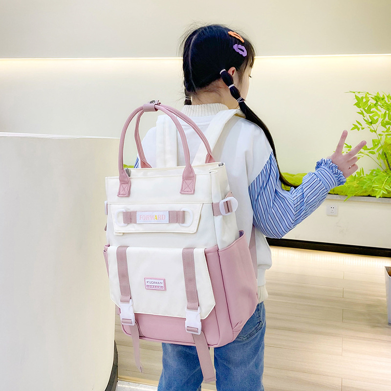 Simple and elegant tutorial bag for primary school students, portable book bag, lightweight and versatile tutorial bag, large-capacity portable backpack for middle school students full figure