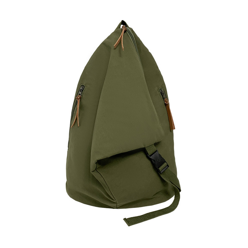 Men's washed canvas backpack, Japanese and Korean niche backpack, solid color, retro, high-end, high couple style folding backpack Item Picture