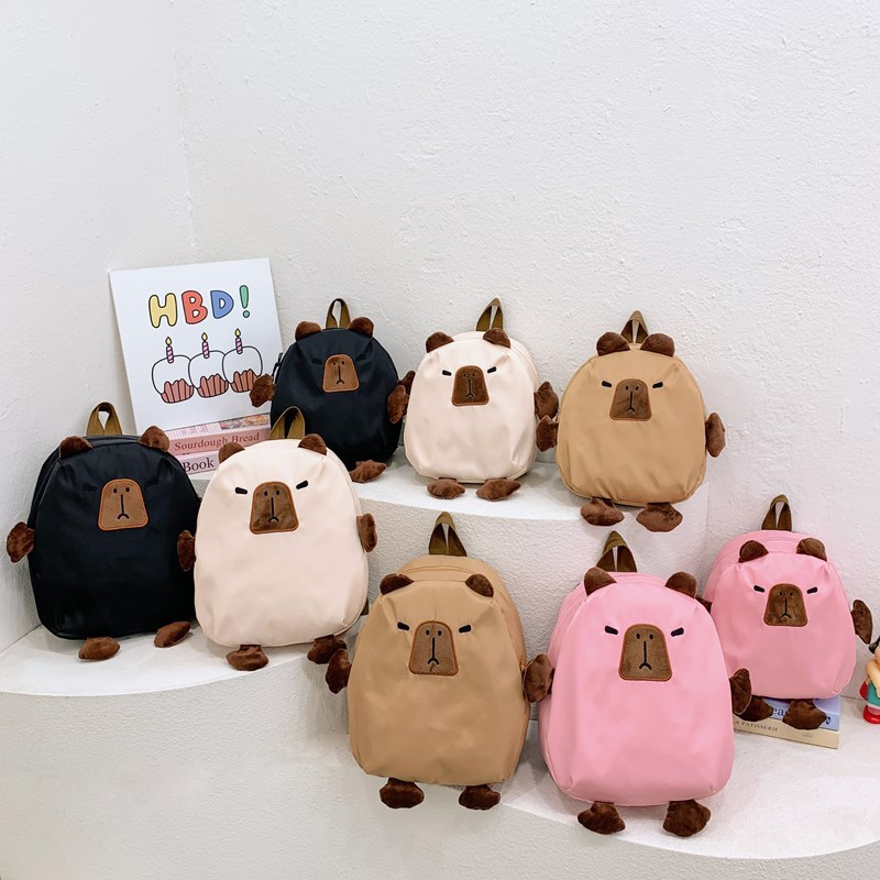 Pica Barra small and medium-sized nylon handbag, children's gift, coin purse, cute capybara, fashionable cartoon backpack full figure
