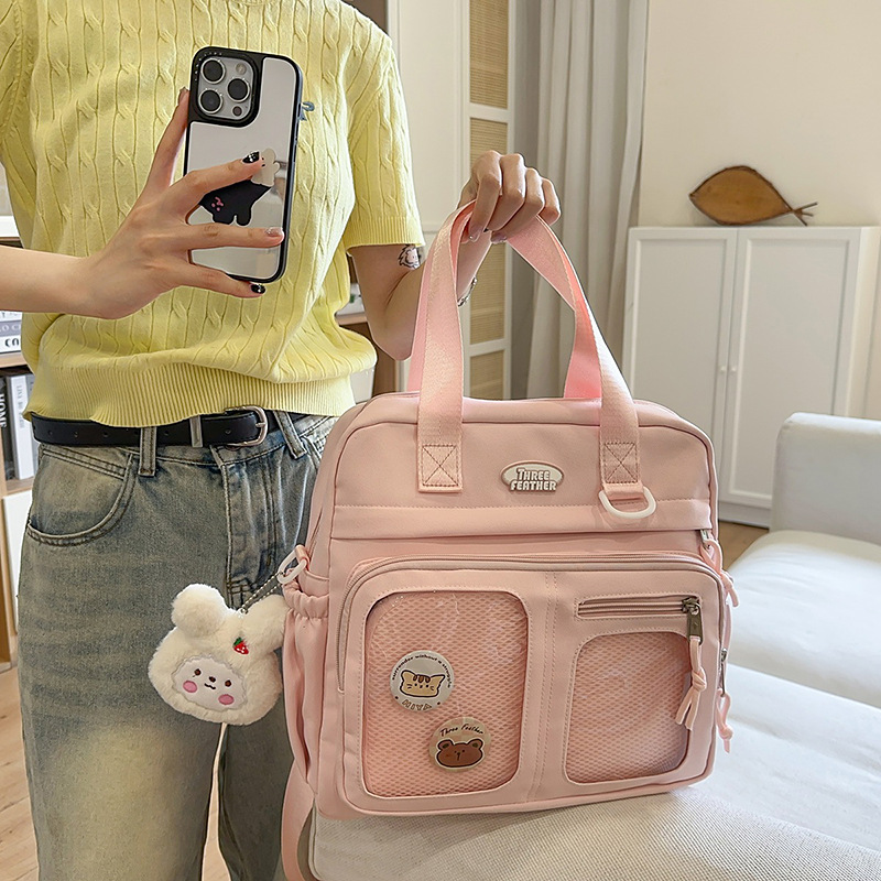 Forest-themed high school and junior high school students' single-shoulder bag for girls on Instagram, high appearance level, school-like soft girls, versatile and cute crossbody bag details Picture